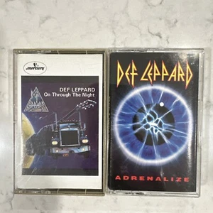 Def Leppard Lot Of 2 Cassette Tapes On Through The Night & Adrenalized - Picture 1 of 7