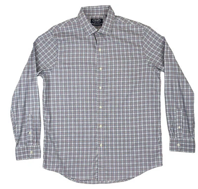 Camisa Chaps Para Hombres M Azul A Cuadros Manga Larga Con Botones Informal Vestido de Verano Foto 1 de 4