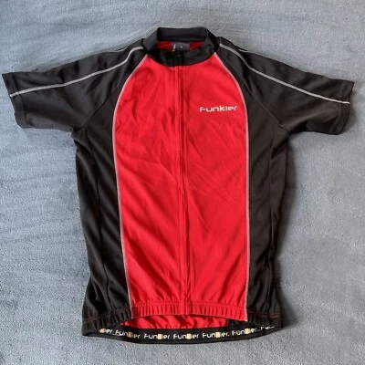 Funkier Bike Short Sleeve Full Zip Red/Black Cycling Jersey Small - Image 1 of 4