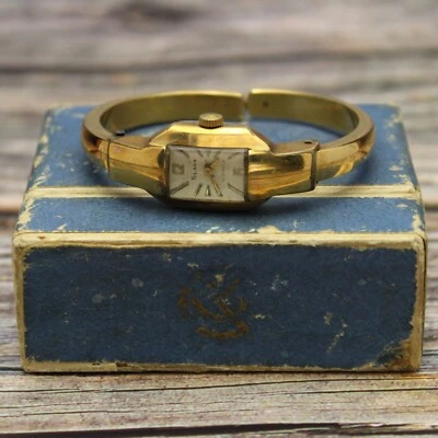 Reloj pulsera dorado para mujer SLAVA URSS 1960 en caja gloria soviética СЛАВА⌚🌹 Foto 1 de 4