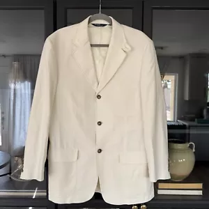 Vintage Ralph Lauren Polo Blazer White With Label Button Up Men’s Sz Medium - Picture 1 of 17