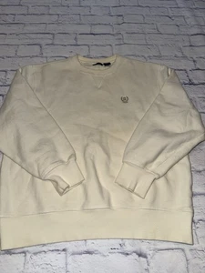 IZOD Sweater Mens Large Beige Cotton Blend Crew Neck Long Sleeve Pullover - Picture 1 of 8