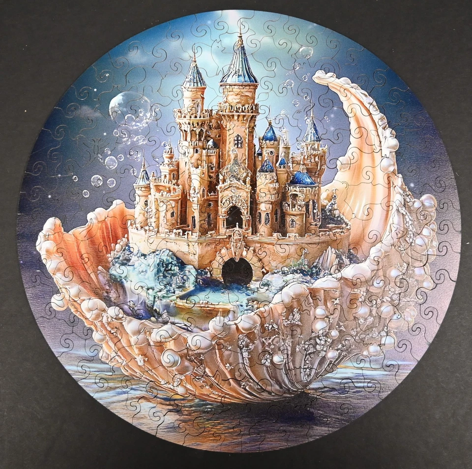 **SALE!**  Beautiful Fantasy Castle Scene - Jigsaw Puzzle - 11.4 dia. - 140 pcs. - Image 1 of 1