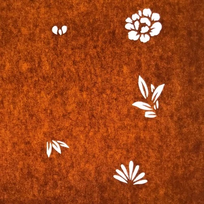 Antique Japanese Katagami Paper Kimono Stencil Katazome Leaf Flower Design C971 - Image 1 of 4