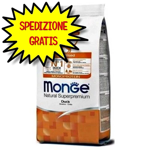 MONGE GATTO CROCCHETTA ADULTO MONOPROTEICO STERILIZZATO ANATRA 10 KG - Immagine 1 di 1