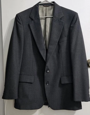 Cricketeer Mens Blazer Sport Coat Grey Pin Stripe Calendar Cloth Union Made 44R - Image 1 of 4