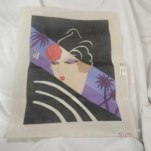 Winter Resorts by Erte HP Needlepoint Canvas 11 x 15 13 count - Picture 1 of 7