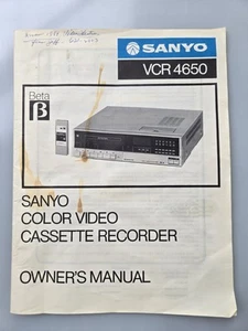 Sanyo Videorecorder 4650 Video Cassette Recorder - Beta - Bedienungsanleitung - Bild 1 von 3