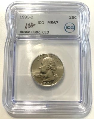 1993D Washington Quarter IGC MS 67-Low Pop w/ High 67 grade! Guide Value $395+ - Image 1 of 4