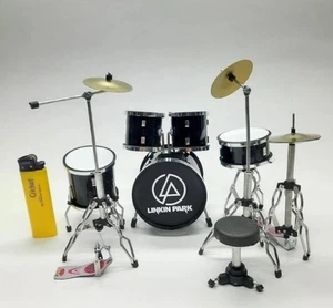 1/12 Miniature Drum Set Linkin Park Style Black Display Prop Christmas Gift Idea - Picture 1 of 2