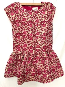 230643 Girls XL 10 PEEK Annette Magenta Gold Metallic Embroidered Dress NWT - Picture 1 of 4