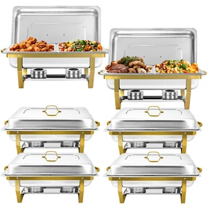 Chafing Dishes für Buffet-Oblaten und Buffetwärmer Sets 6-teilig für jede Party - Bild 1 von 4