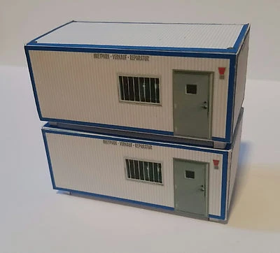 HO/1:87 Raumcontainer 10 Stück Baubüro Bürocontainer Kartonmodellbausatz - Bild 1 von 2