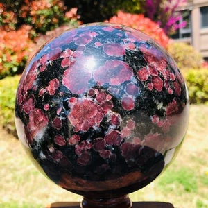9.43LB Large Natural Garnet Sphere Crystal Firework Stone Ball Reiki Healing - Picture 1 of 22
