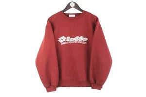 Sudadera Lotto Vintage Talla S Roja Logo Grande Cuello Redondo Pullover Jersey Años 90 Deporte - Imagen 1 de 4