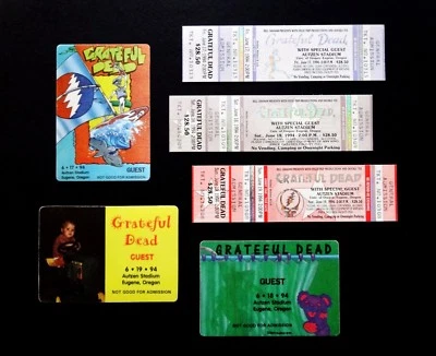 Grateful Dead Backstage Pass Ticket 1994 Eugene Oregon Ducks Autzen Stadium OR - Image 1 of 4