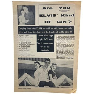 Elvis Presley Girl Types Magazin Quiz Vintage Printanzeige 50er Ephemera - Bild 1 von 6