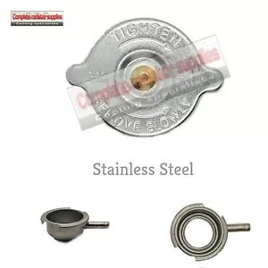 Stainless Steel 56 mm Radiator Filler Neck and 15 lb Pressure Cap - Bild 1 von 3