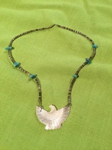Southwest style necklace with terquoise and eagle. - Picture 1 of 4
