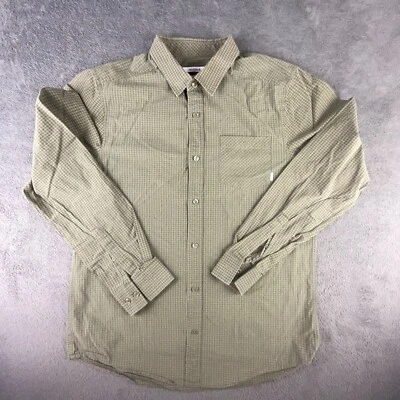 Camisa masculina Nixon grande verde quadriculada manga longa com botões casual - Imagem 1 de 4