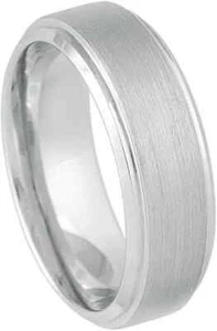 Ring for Men and Women Platinum-plated (ion-plating*) White Tungsten - 8mm - Picture 1 of 4