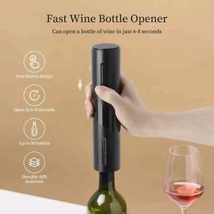 Electric Wine Bottle Opener automatic corkscrew with wine pourer and wine stoper - Picture 1 of 4