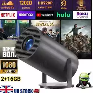 4K Projector Portable HD LED WiFi Bluetooth HDMI USB Android Office Home Theater - Picture 1 of 12