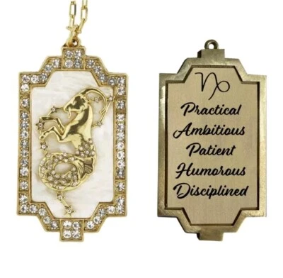 Collar HEIDI DAUS "Signo de los Tiempos" CAPRICORNIO Zodiaco Cristal MOP 18"-NUEVO CON ETIQUETAS Foto 1 de 4