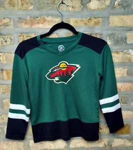 NHL Minnesota Wild Logo Boys Green Ice Hockey Jersey Shirt Small S 6-7 New - Picture 1 of 4