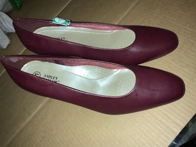 Zapatos de salón Ashley Taylor para mujer color borgoña tacón de 3"" material hecho por el hombre talla 11 US Foto 1 de 4