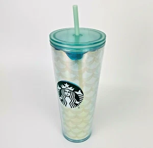 Starbucks Tumbler Mermaid Scale Acrylic Iridescent Siren 24 Fl Oz Cup 2020 NEW - Picture 1 of 4