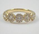 2 Ct Round Simulated Diamond Cluster Wedding Band Ring In 14K Yellow Gold Finish