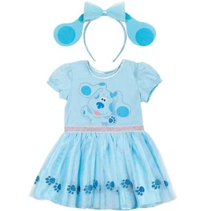 Blue's Clues & You Toddler Girls Costume Dress and Headband 3T Blue - Picture 1 of 9