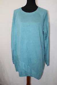 Neu mit Etikett apt. Tunika Pullover 9 Gr. XXL hell aquatisch blau grün Stufen Strick asymmetrisch - Bild 1 von 7