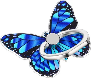 Handy Ring Halter Griff Schmetterling Handy Metall blau  - Bild 1 von 8