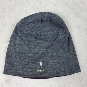 Smartwool Reversible Beanie Hat Womens Gray Purple Merino Wool Warm Outdoor - Picture 1 of 5