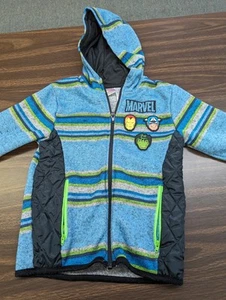 Boys Marvel Blue Zip Sweater 6 - Picture 1 of 4