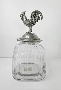 Vintage Aluarte Gerippt Glas Kanister Glas mit Zinn Hahn Deckel Bauernhaus Dekor - Bild 1 von 7