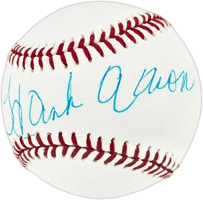 Hank Aaron Autographed Signed Official MLB Baseball Atlanta Braves Beckett BAS - Image 1 of 4