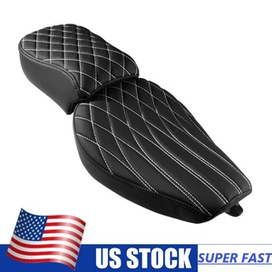 For Harley Sportster XL1200 XL883 Custom Driver Passenger Two Up Seat Cushion - Foto 1 di 8
