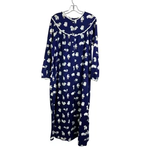 Lanz Of Saltzburg Puppy-Love Flannel Night Gown Sleepwear Womens L Granny Cozy - Picture 1 of 10