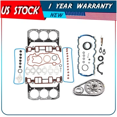 ✔Juego completo de juntas y cadena de distribución para Chevrolet Express 1500 LS 1999-2006 4,3 L Foto 1 de 4