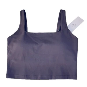 CRZ YOGA Butterluxe Womens Square Neck Longline Small Sports Bra Mysterious Grey - Picture 1 of 7