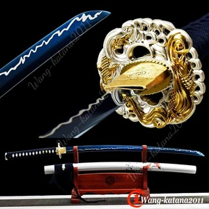 Katana de pez koi afilado de 40"" lista para la batalla espada samurai japonesa flash Hamon - Imagen 1 de 10