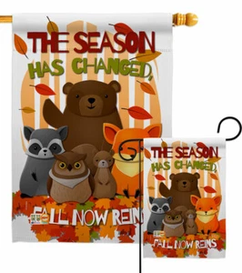 Fall Now Reins Garden Flag Harvest & Autumn Decorative Gift Yard House Banner - Picture 1 of 17