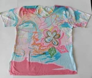 Blusa mujer IMAGINI multicolor manga corta viscosa talla L verano - Imagen 1 de 6