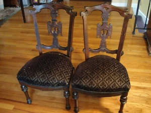 Antique Renaissance Revival Style Side Chairs (2) - Picture 1 of 12