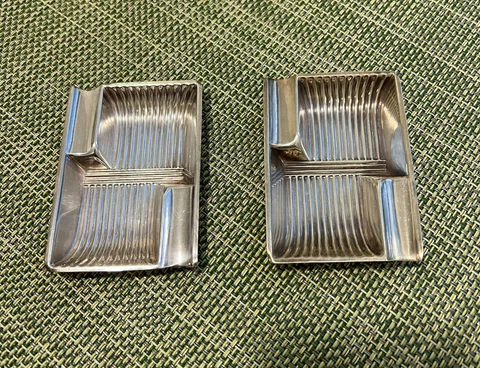 Camusso Art Deco Sterling Silver Peruvian Ashtrays Pair Signed Best Offer Cover