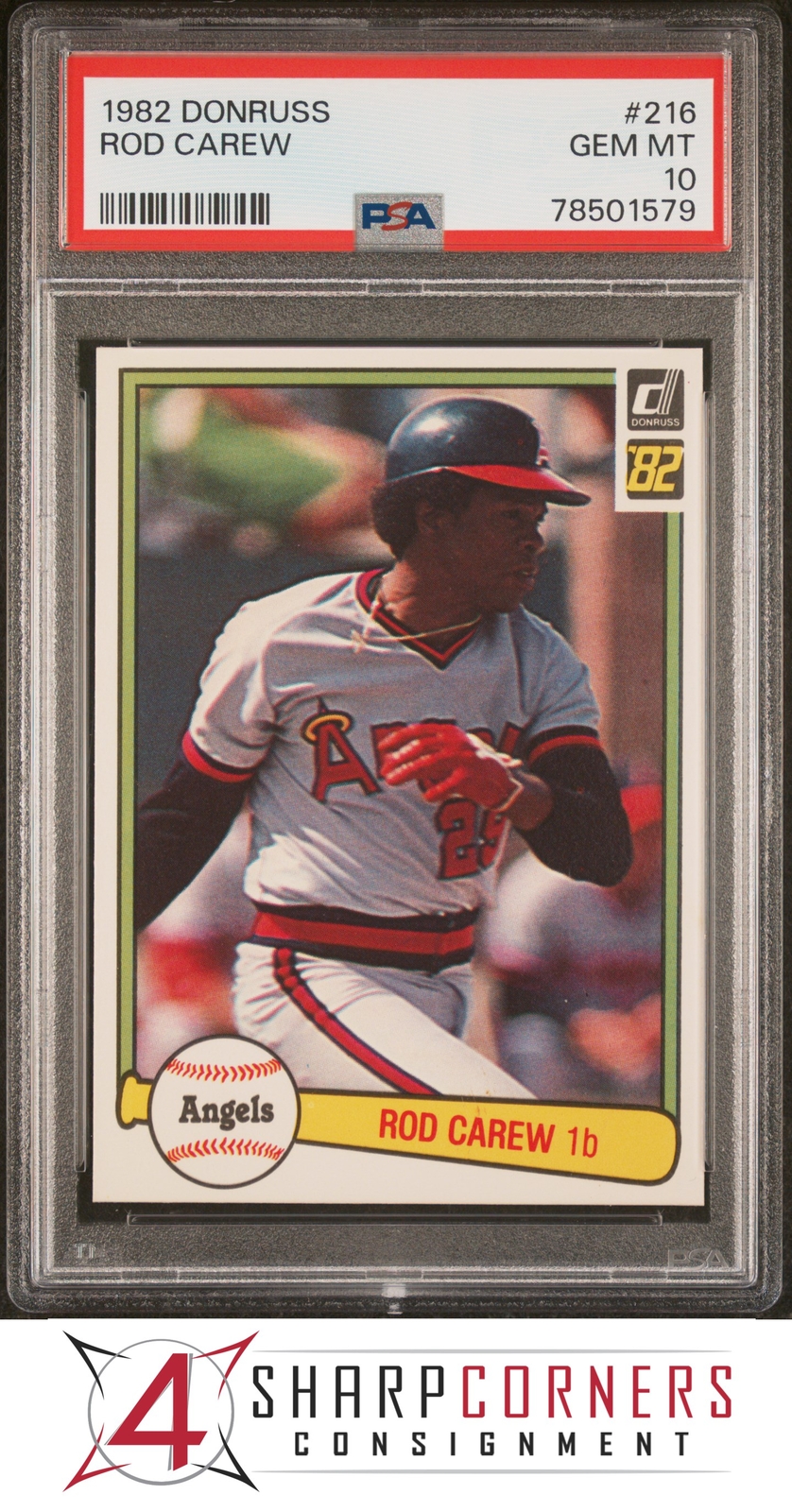 1982 DONRUSS #216 ROD CAREW ANGELS HOF PSA 10