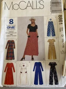 Vestido y mono vintage McCall’s patrón de costura 8861 - Misses’ (talla 12,14) - Imagen 1 de 1